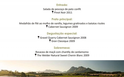 Florianópolis recebe jantar harmonizado com presença de enólogo da África do Sul