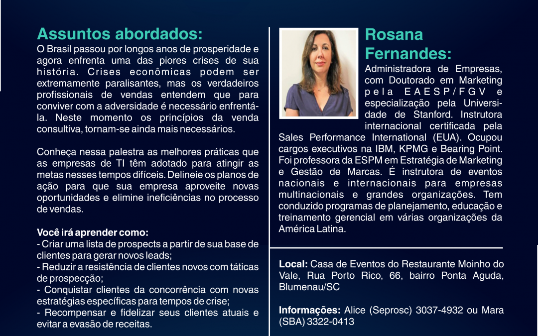 Blumenau recebe palestra voltada às empresas de TI