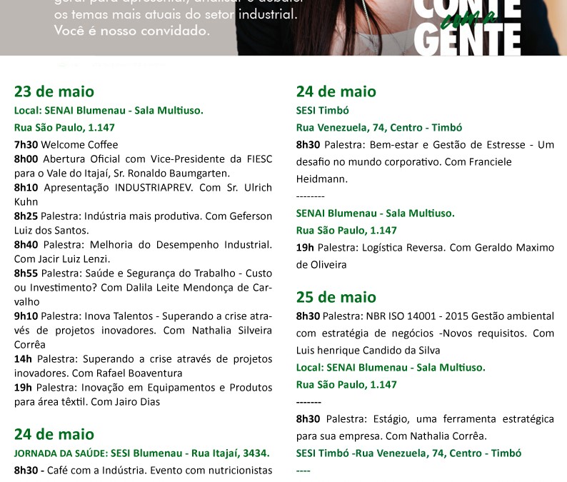 Vale do Itajaí recebe Semana da Indústria