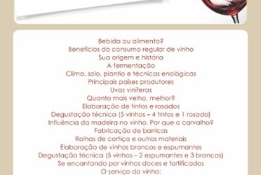 Curso de Iniciação ao Vinho e à Degustação começa nesta quarta-feira