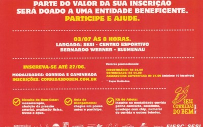 SESI promove Corrida do Bem em Blumenau