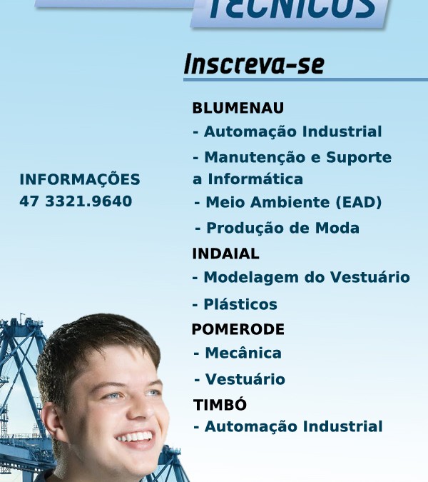 Abertas inscrições para cursos técnicos do Senai