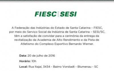 SESI promove solenidade de entrega da revitalização da pista de atletismo e academia