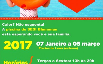 Piscina do SESI Clube de Verão será opção para os dias de calor