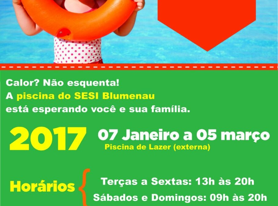 Piscina do SESI Clube de Verão será opção para os dias de calor