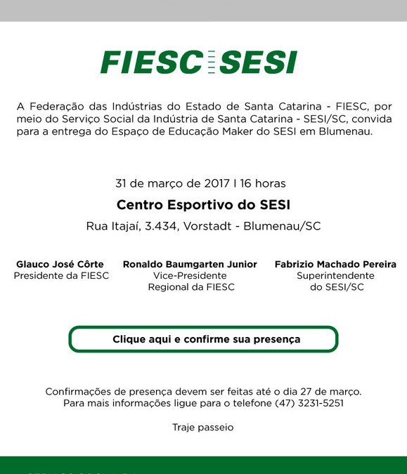 SESI Blumenau inaugura primeiro Espaço de Educação Maker de SC