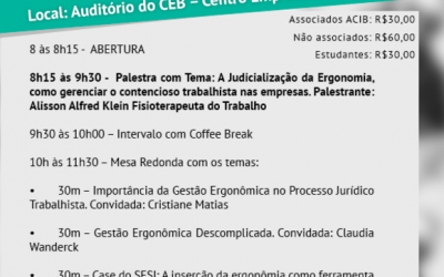 Fórum aborda aspectos jurídicos e de saúde relacionados à ergonomia