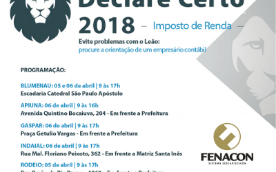 Sescon Blumenau promove Declare Certo nos dias 5 e 6 de abril
