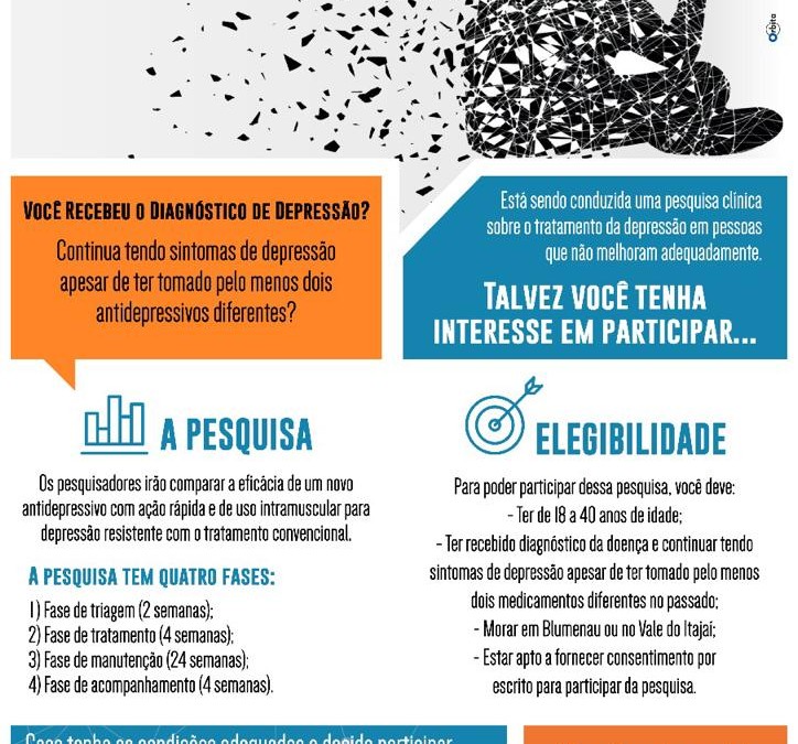 Pesquisa clínica inédita no mundo sobre depressão será desenvolvida em Blumenau