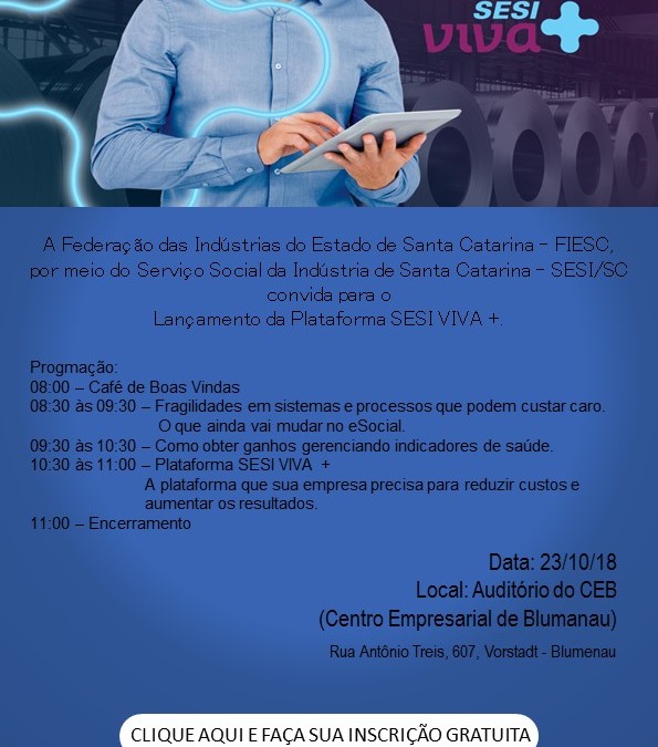 Plataforma SESI Viva + será lançada no dia 23 em Blumenau