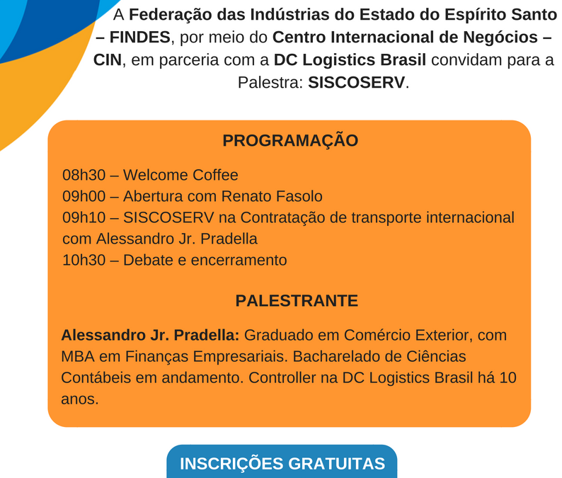 SISCOSERV será tema de palestra em Vitória no Espírito Santo