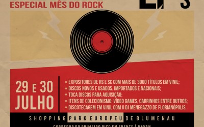 Shopping de Blumenau recebe Feira de Vinil Especial do Mês do Rock