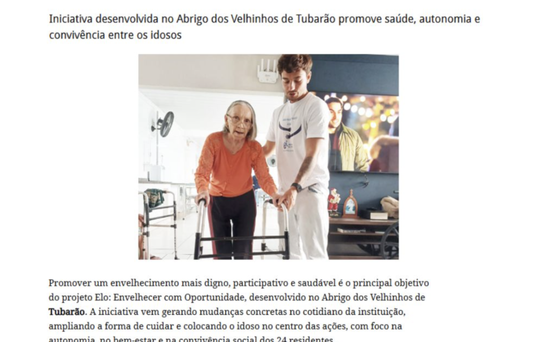 Abrigo dos Velhinhos: projeto de envelhecimento ativo conquista espaço na imprensa